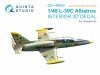 Quinta Studio QD+48602 L-39C 3D-Printed & coloured Interior on decal paper ( Trumpeter )( with 3D-printed resin parts ) 1/48